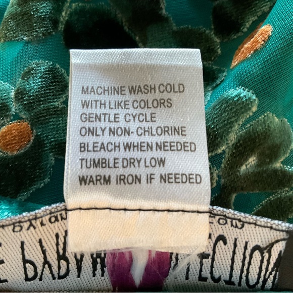 Velvet Burnout Boho Blouse Teal Paisley Tunic Festival Top S - Picture 14 of 16
